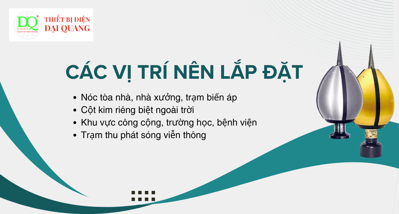Các vị trí nên lắp đặt tại Thiết bị điện Đại Quang