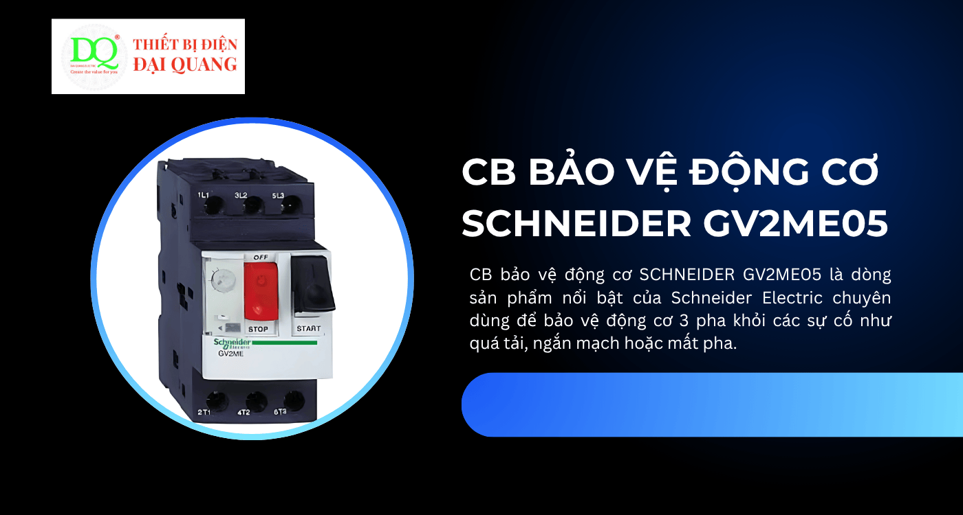 CB bảo vệ động cơ SCHNEIDER GV2ME05 – Thiết bị bảo vệ động cơ nhỏ gọn, hiệu quả cao tại Thiết bị điện Đại Quang