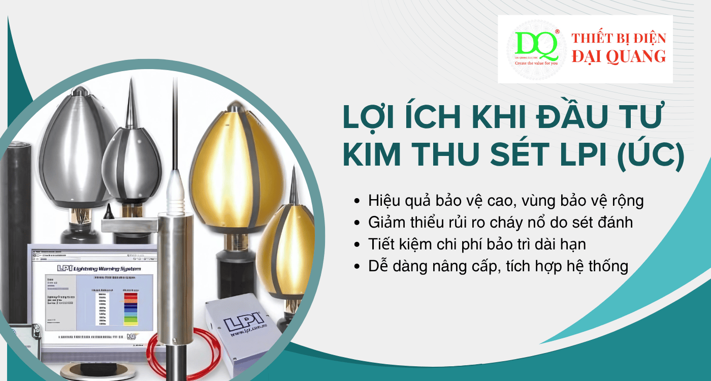 Lợi ích khi đầu tư Kim thu sét LPI (Úc) tại Thiết bị điện Đại Quang