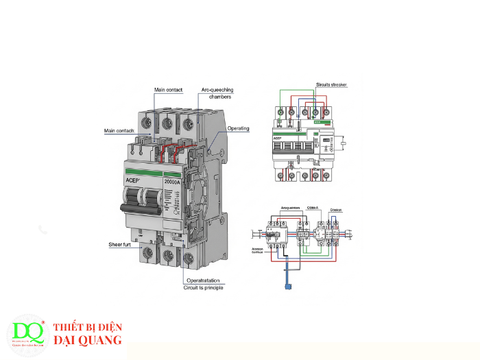Thông số kỹ thuật ACB 3P 2500A 150kA Fixed thiết bị điện đại quang