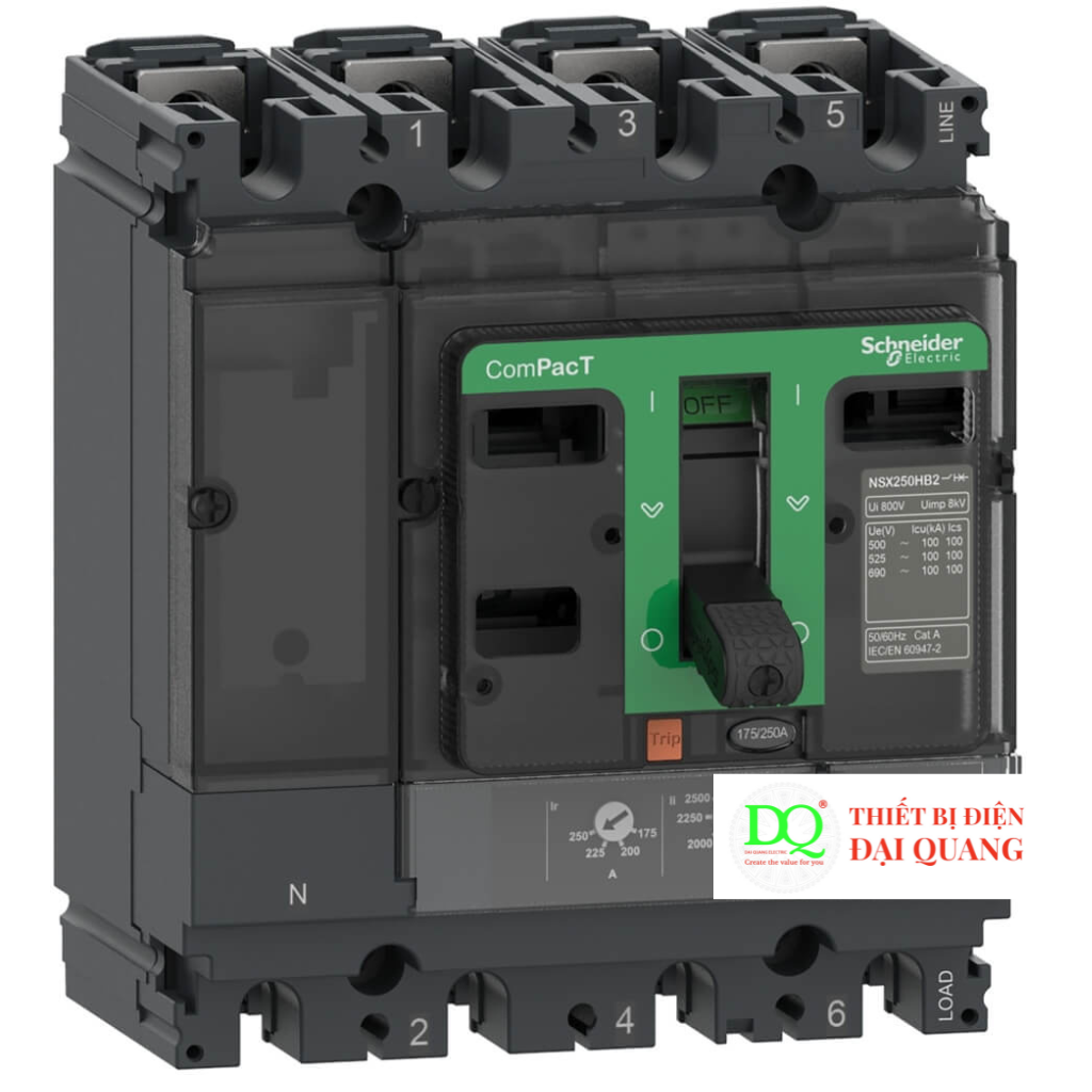 MCCB 4P 125~160A E/Adj 36kA tại thiết bị điện đại quang