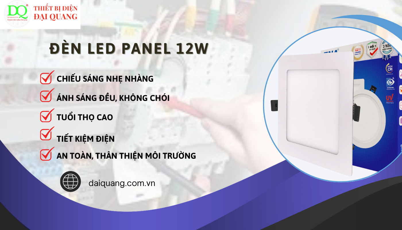 Ứng dụng của đèn LED Panel 12W thiết bị điện đại quang