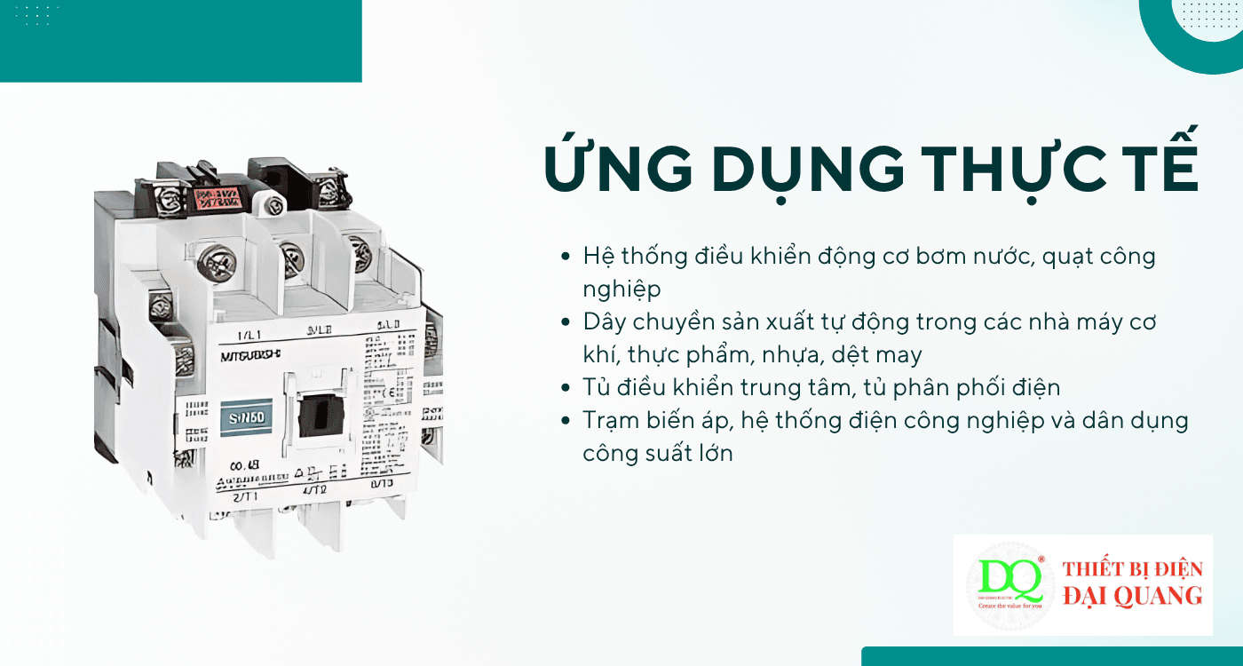 Ứng dụng thực tế của Mitsubishi 3P S-N95 220VAC tại Thiết bị điện Đại Quang