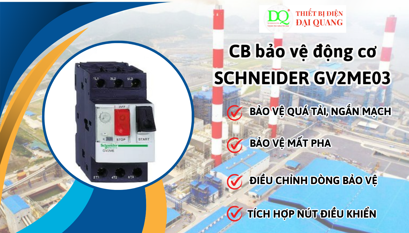 Ứng dụng thực tiễn của CB bảo vệ động cơ SCHNEIDER GV2ME03 thiết bị điện đại quang
