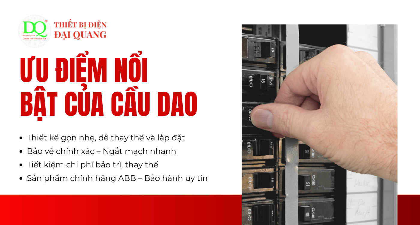 Lợi ích khi lựa chọn Cầu dao điện tự động MCCB 1P 63A 18KA ABB tại Thiết bị điện Đại Quang