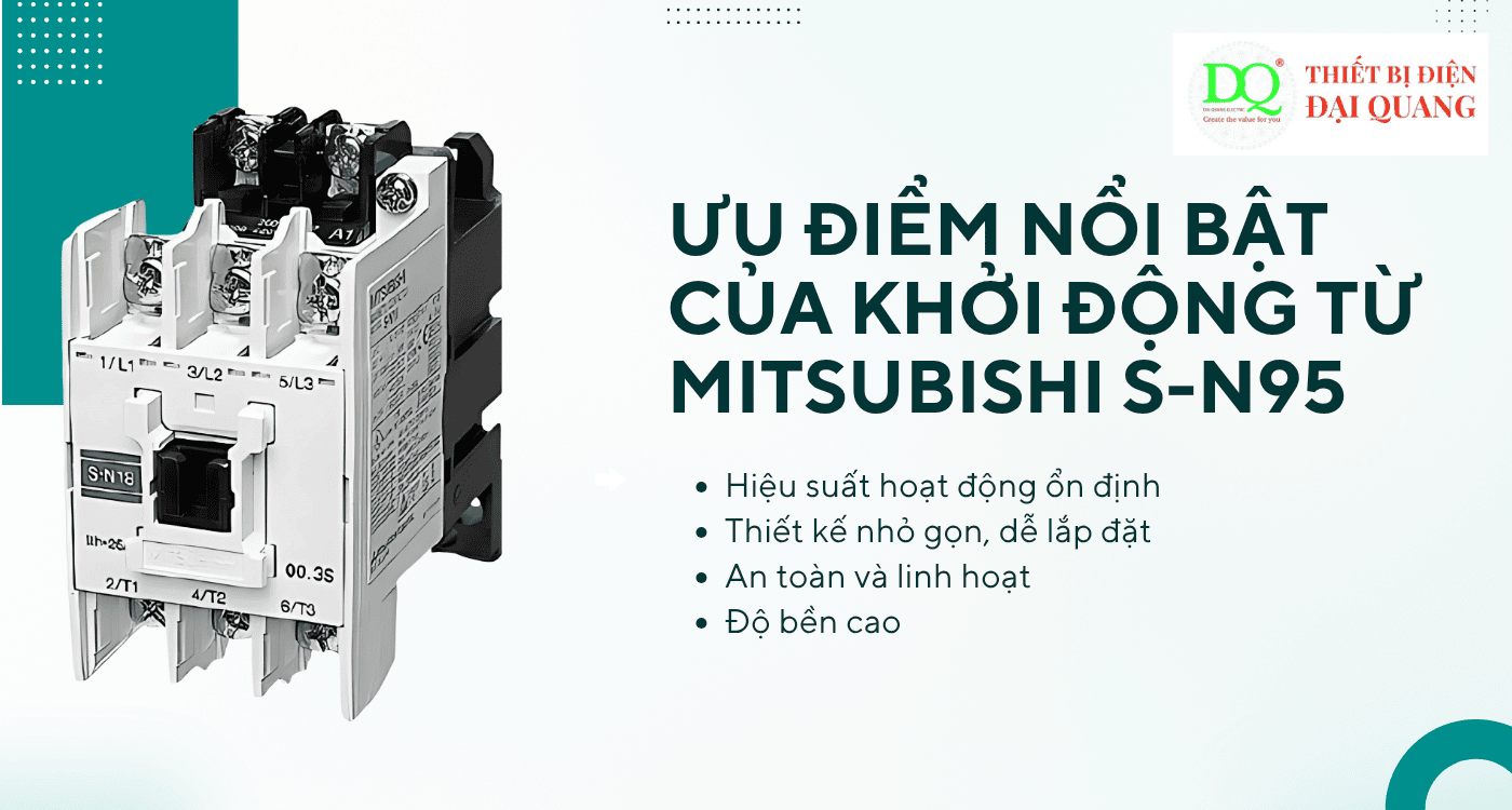 Ưu điểm nổi bật của Khởi động từ Mitsubishi S-N95 tại Thiết bị điện Đại Quang