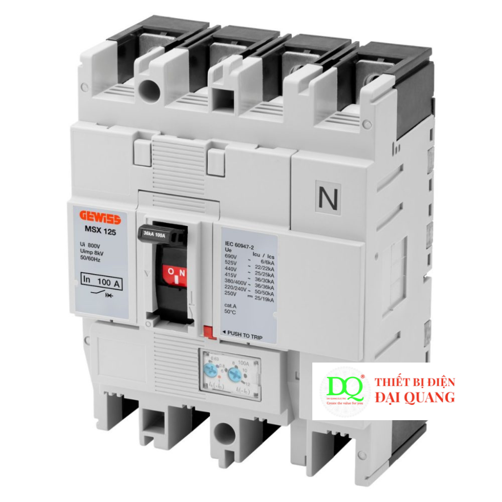 MCCB 4P 125~160A E/Adj 36kA tại thiết bị điện đại quang