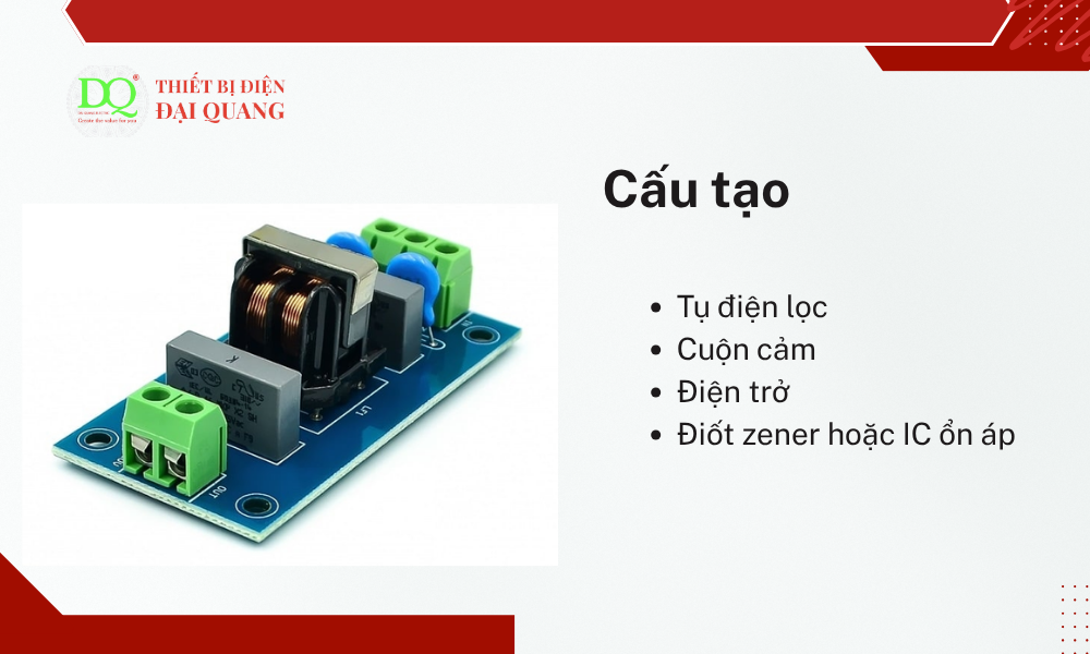 cấu tạo mạch lọc tại thiết bị điện đại quang