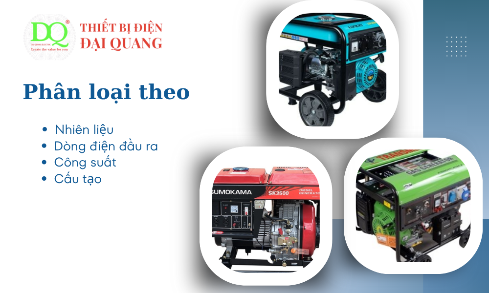 phân loại máy phát điện tại thiết bị điện đại quang