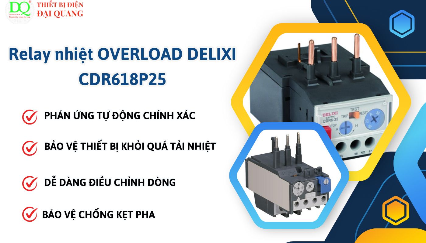 Hướng dẫn cài đặt và sử dụng Relay nhiệt OVERLOAD DELIXI CDR618P15 thiết bị điện đại quang