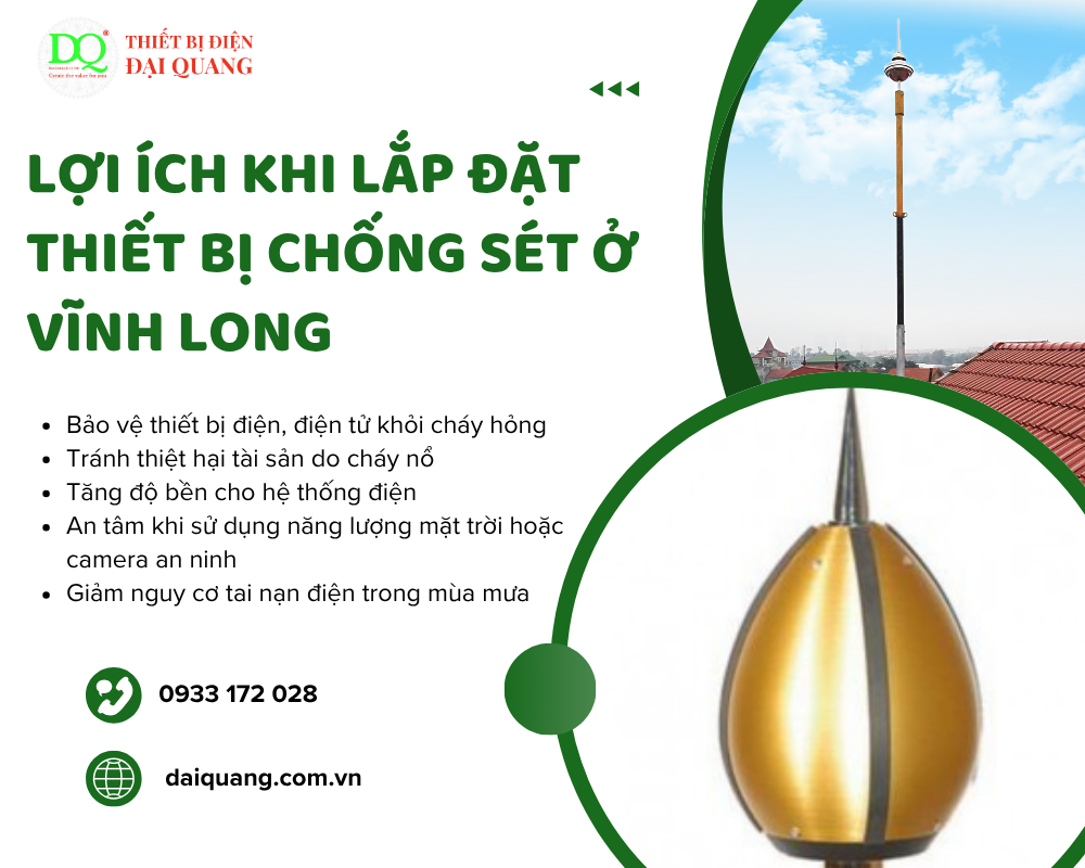 Lợi ích khi lắp đặt thiết bị chống sét ở Vĩnh Long tại thiết bị điện đại quang