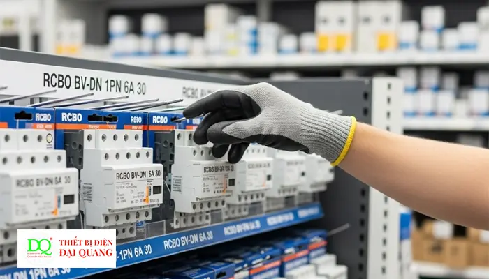 RCBO 1P BV-DN 1PN 6A 30 tại Thiết Bị Điện Đại Quang