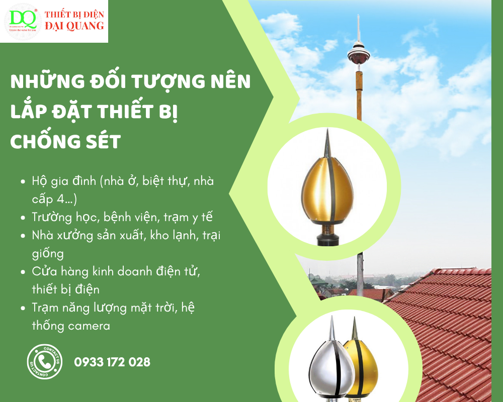 Những đối tượng nên lắp đặt thiết bị chống sét tại thiết bị điện đại quang