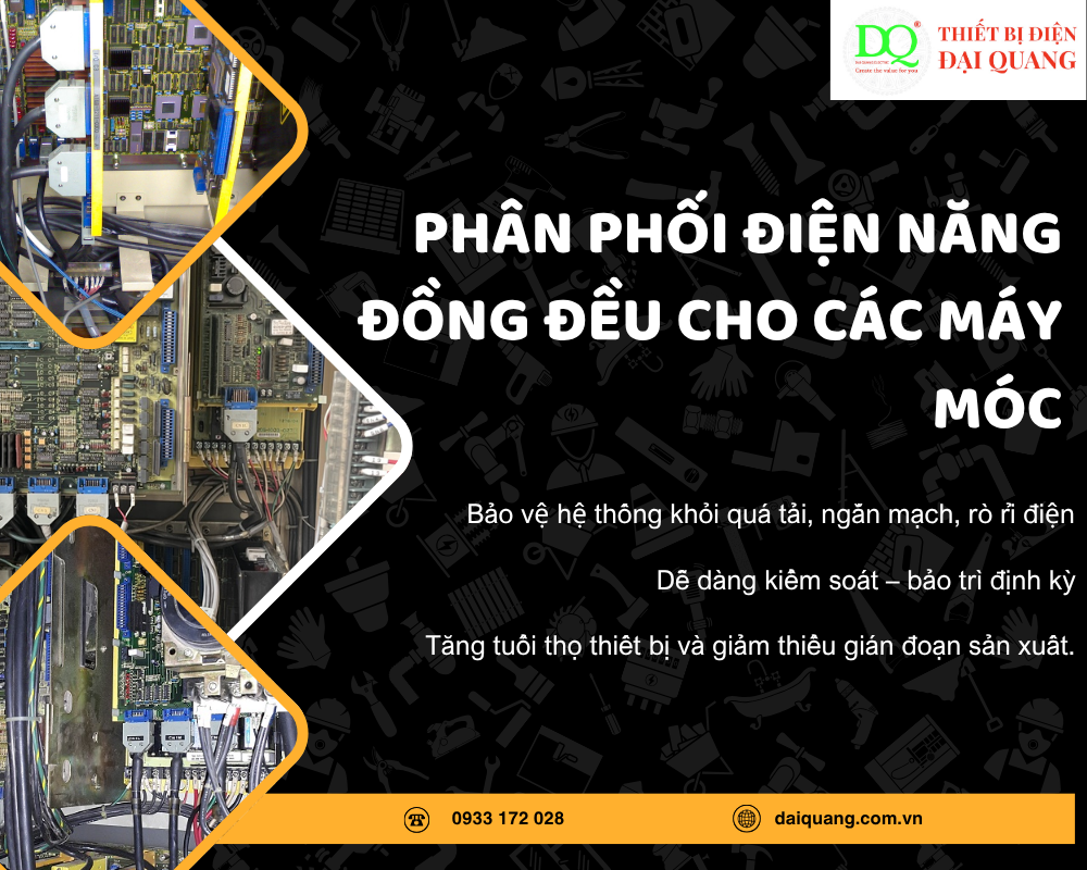 Phân phối điện năng đồng đều cho các máy móc tại thiết bị điện đại quang