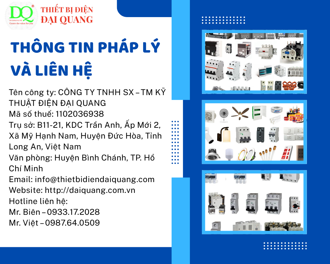 Thông tin pháp lý và liên hệ tại thiết bị điện đại quang
