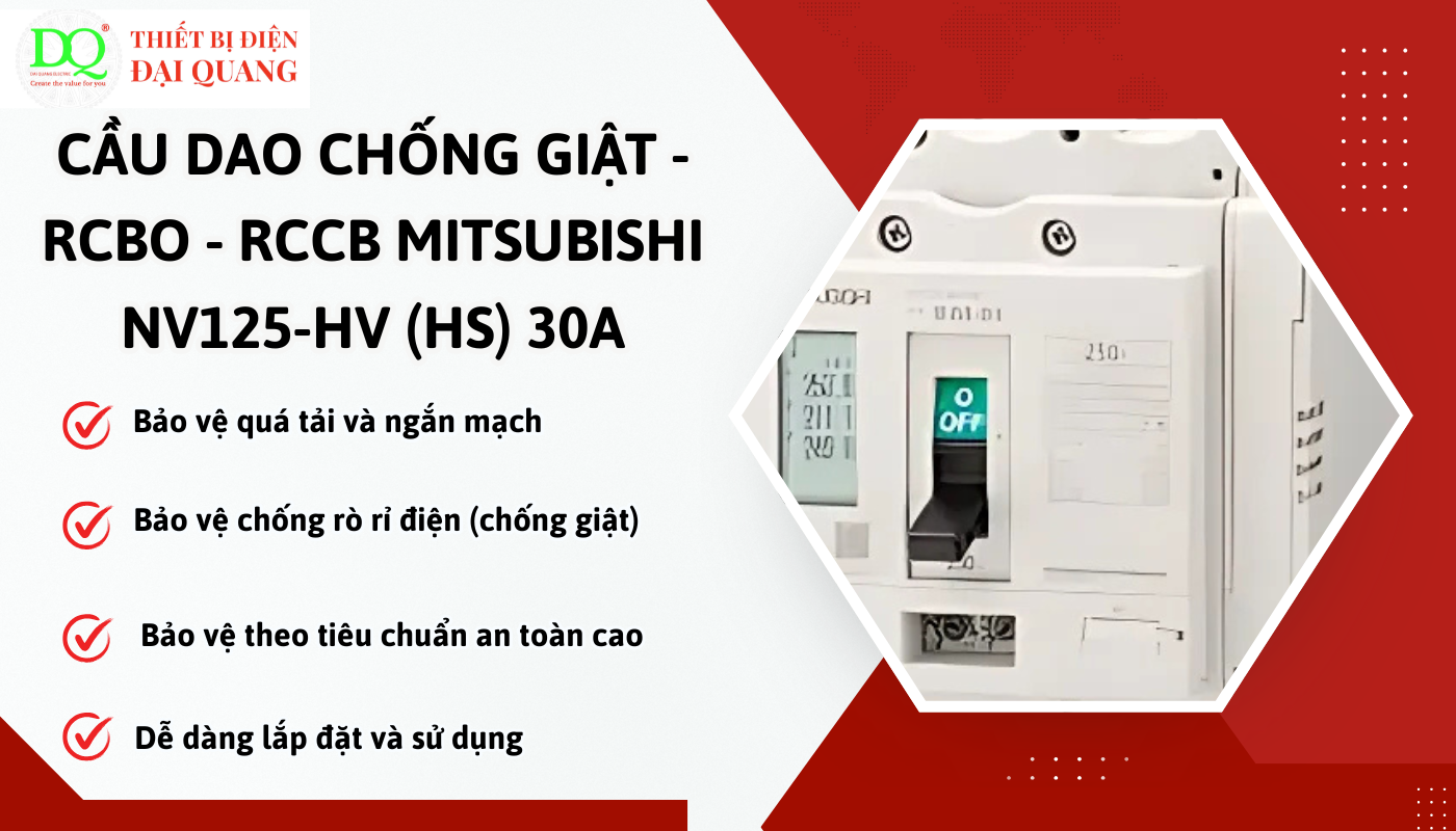 Ứng dụng của cầu dao chống giật Mitsubishi NV125-HV (HS) 30A tại thiết bị điện đại quang