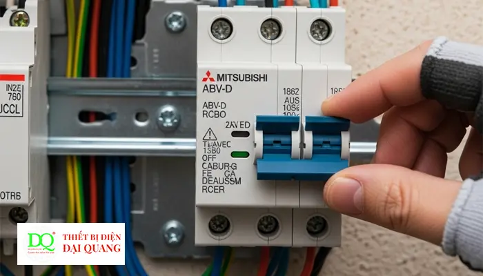 Cầu dao chống giật RCBO - RCCB Mitsubishi ABV-D 2P 25A 300mA tại Thiết Bị Điện Đại Quang