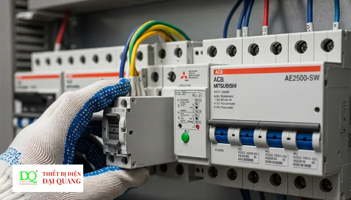 ACB Mitsubishi AE2500-SW 3P,2500A, 85KA Kiểu Lắp Cố Định tại Thiết Bị Điện Đại Quang