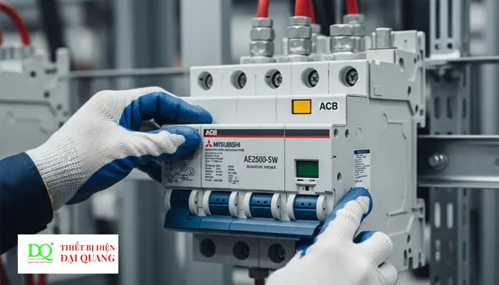ACB Mitsubishi AE2500-SW 3P,2500A, 85KA Kiểu Lắp Cố Định tại Thiết Bị Điện Đại Quang