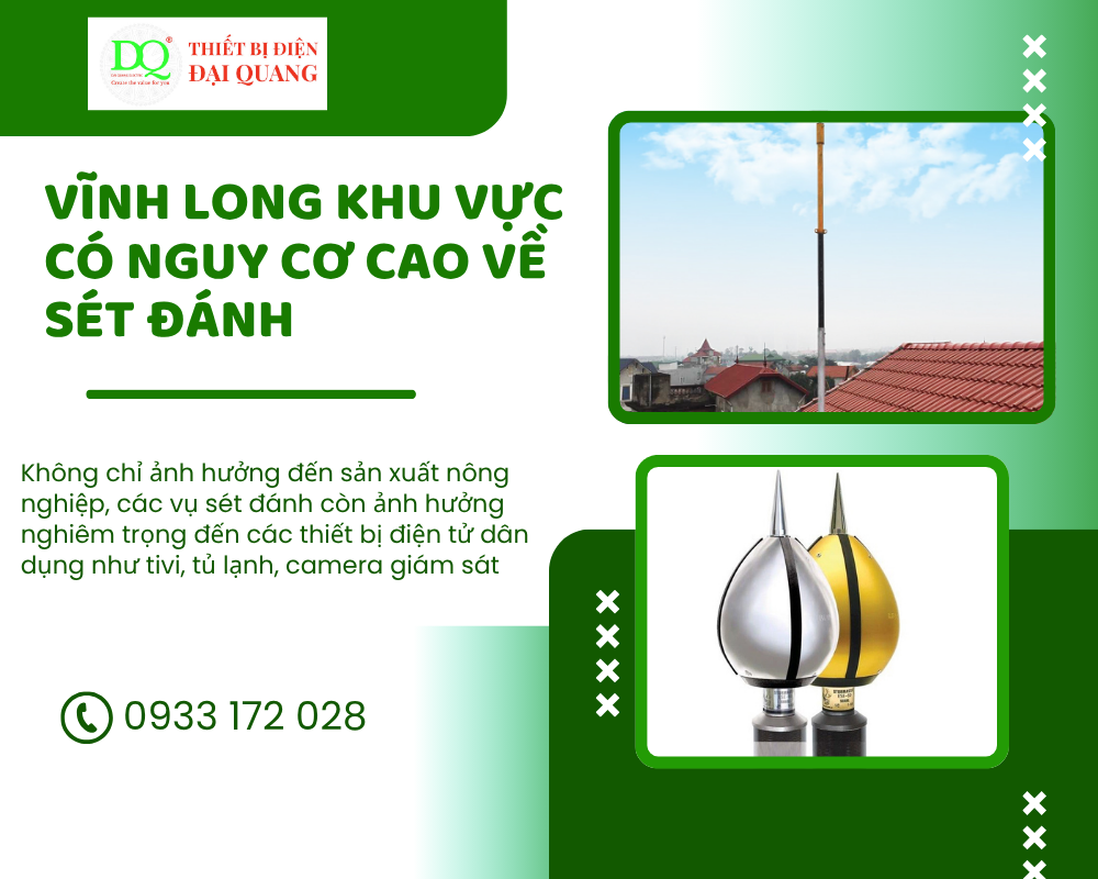 Vĩnh Long khu vực có nguy cơ cao về sét đánh tại thiết bị điện đại quang