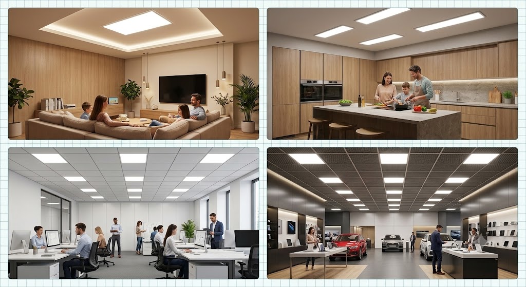 đèn led panel ứng dụng trong thực tế